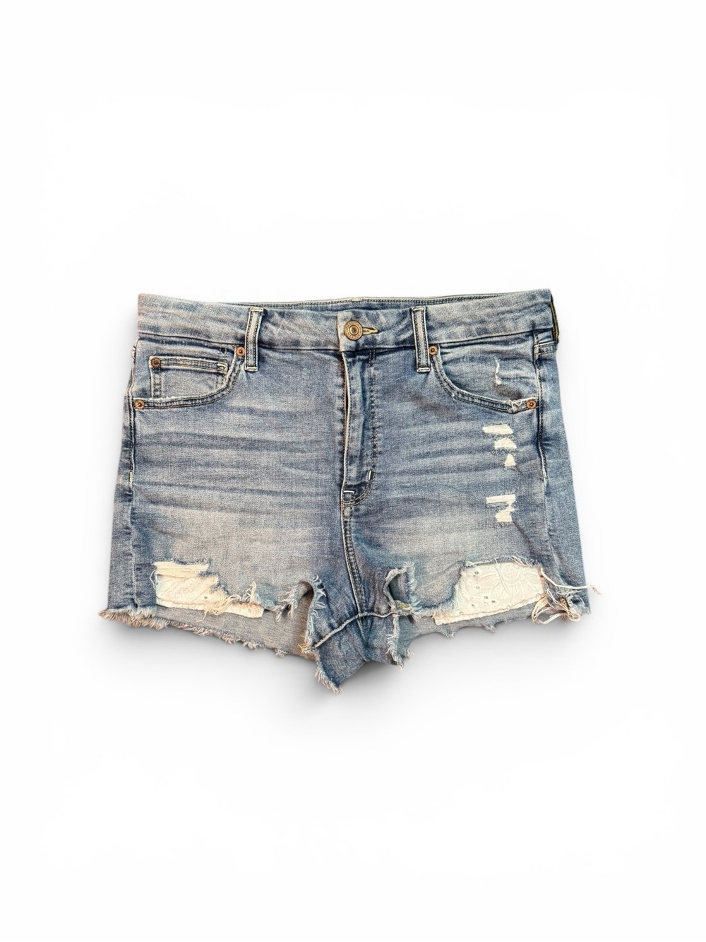 American Eagle Distressed Hi-Rise Super Stretch Jean Shorts Size 10